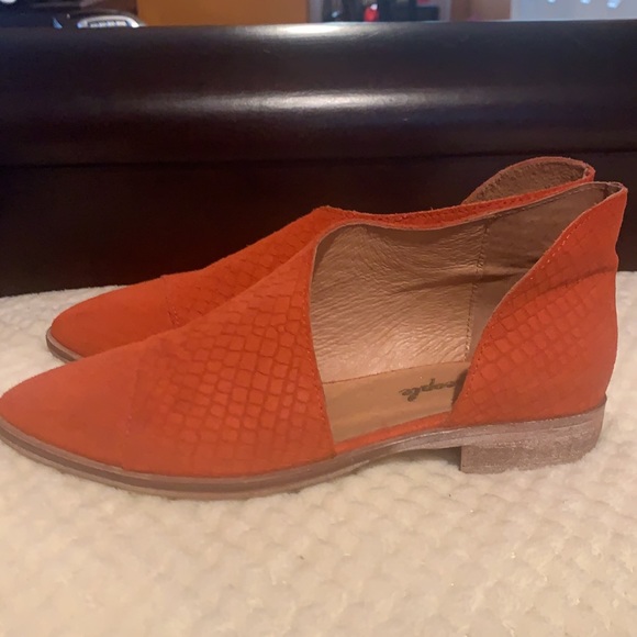 FREE PEOPLE orange cutout flat bootie - Picture 2 of 5